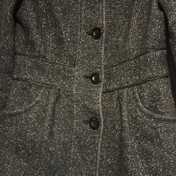 Apt 9 size small women’s dress coat black with white flecks feminine details - Picture 2 of 6